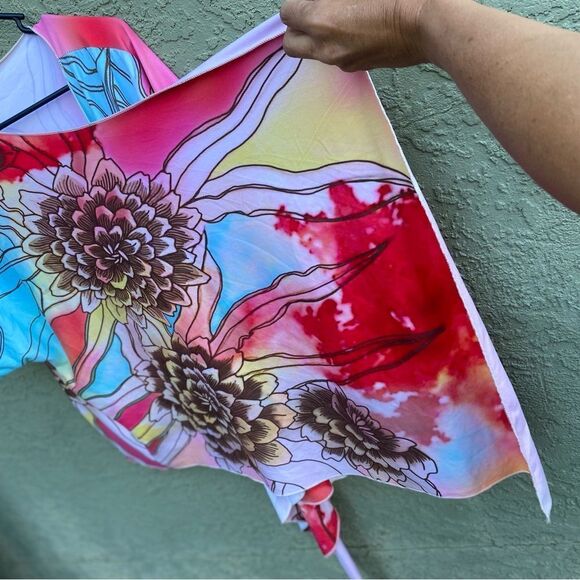 NWOT Carley Brown Designs Multicolored Flower CoverUp Kimono Shrug One Size - Picture 5 of 11